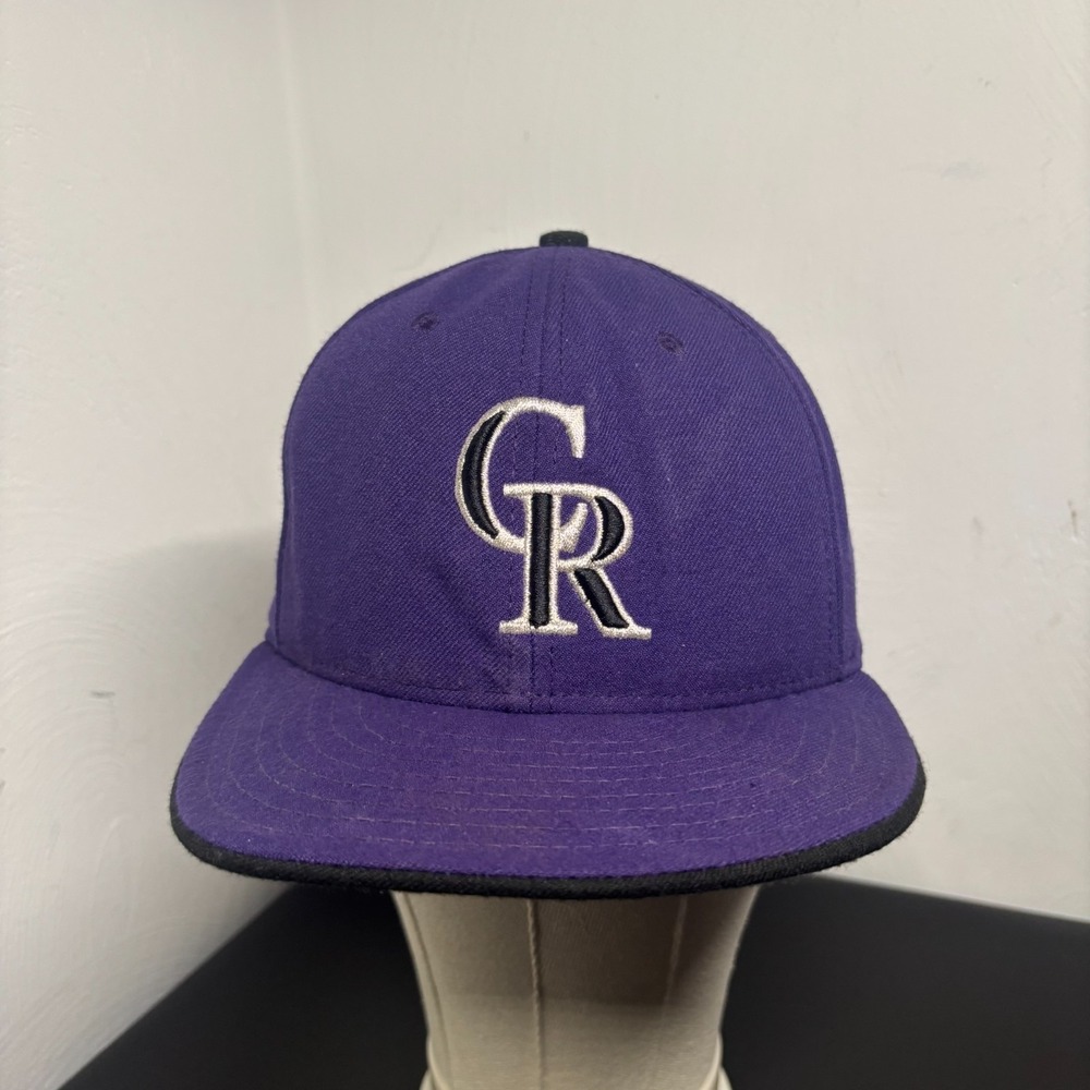 Colorado Rockies Hat New Era 7 1/4 Fitted Purple MLB Baseball Cap CR 59Fifty MLB
